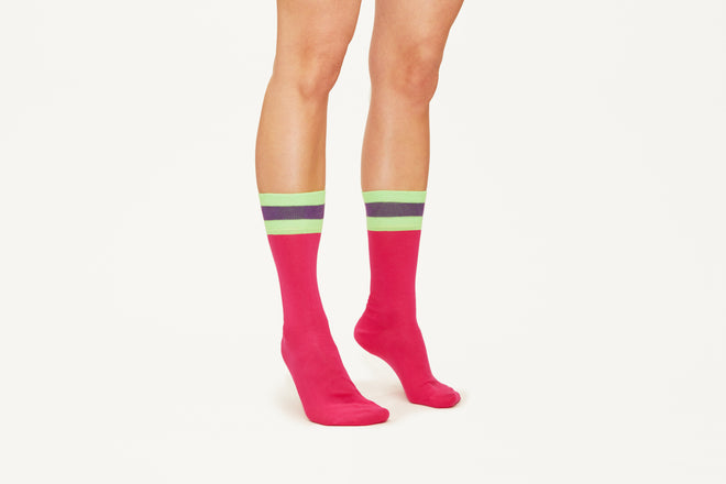 JOURDAN - Hot Pink Mid-Calf Cashmere Blend Socks