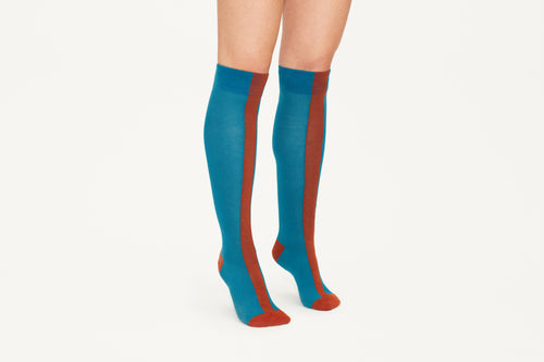 AMIRAH - Bold Central Stripe Cotton Blend Socks