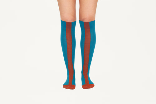 AMIRAH - Bold Central Stripe Cotton Blend Socks